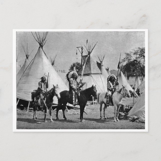 Native American Indian Vintage Portrait Postcard (Front)