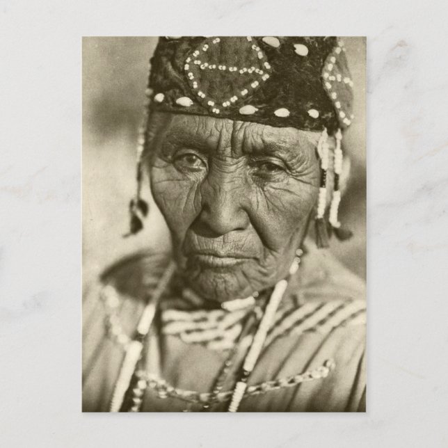 Native American Indian Vintage Portrait Postcard (Front)
