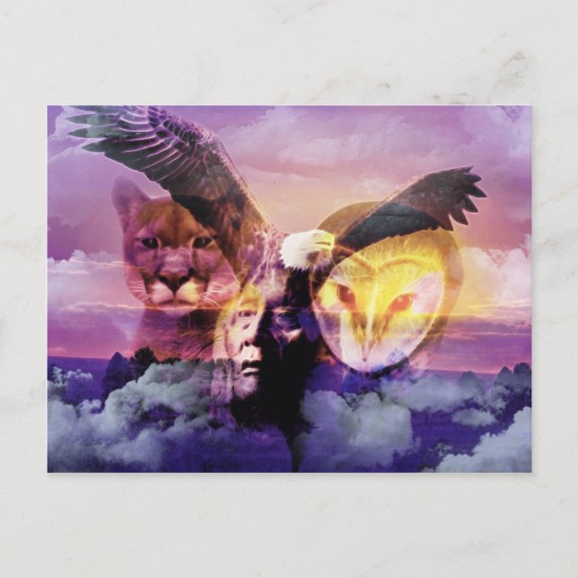 Native American Indian Warrior Postcard (Front)