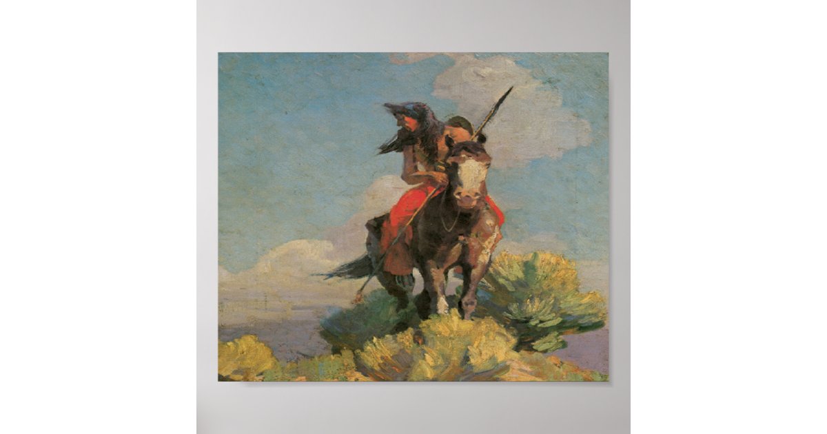 Native American Indian Wild Crow 1896 Art Poster | Zazzle