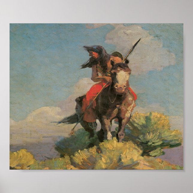 Native American Indian Wild Crow 1896 Art Poster (Front)