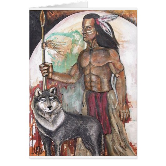 Native American Indian & Wolf Cards (Front)