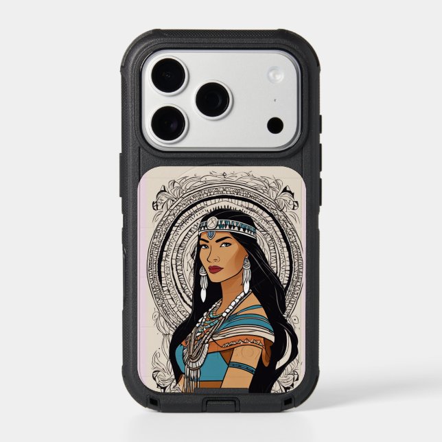 NATIVE AMERICAN INDIAN WOMAN ART IPHONE CASE OTTER (Back)
