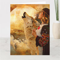 NATIVE AMERICAN INDIAN WOMAN BIRTHDAY GREETING
