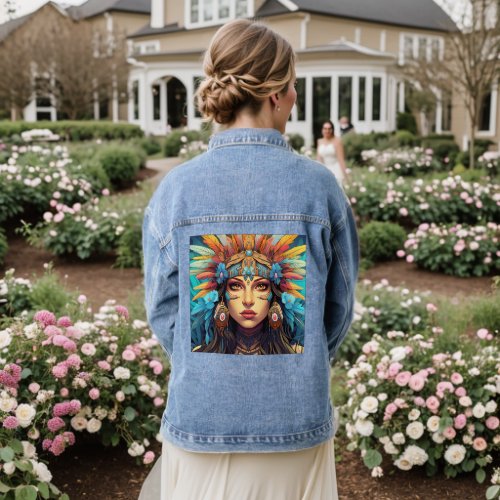 NATIVE AMERICAN INDIAN WOMAN Denim jean Jacket