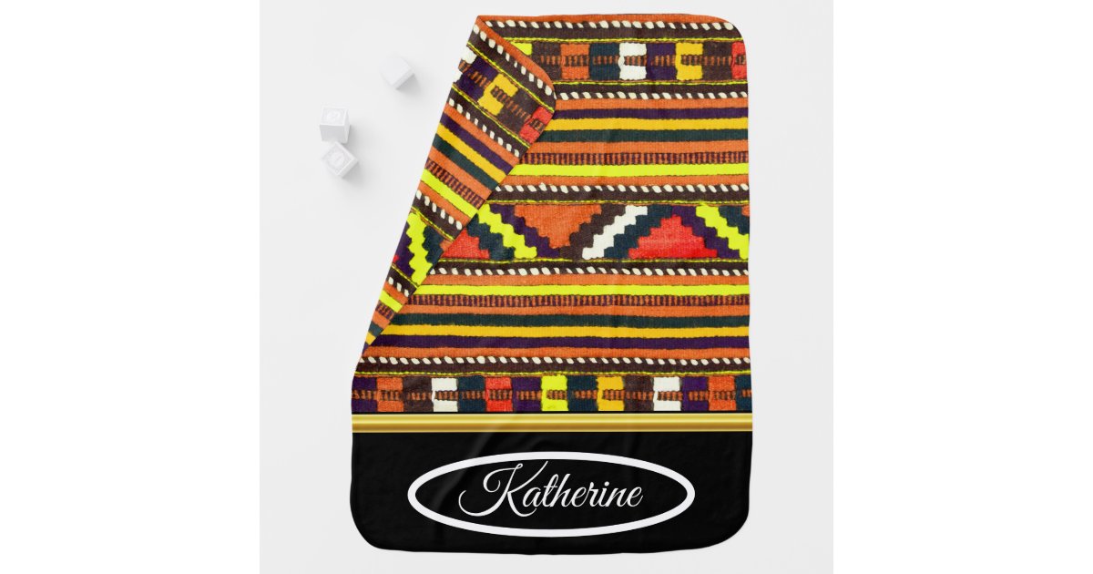 Native American Indian Yellow Design Baby Blanket Zazzle Com