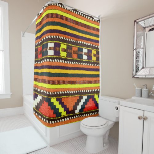 Native American Indian yellow design Shower Curtain