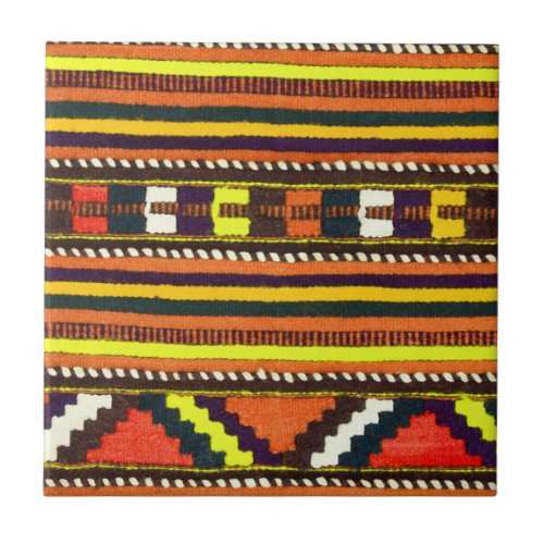 Native American Indian yellow design Tile