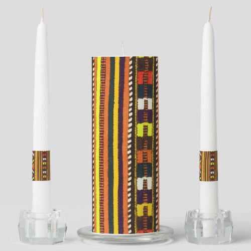 Native American Indian yellow design Unity Candle Set