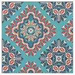 Native American Indians Navajo Mosaic Pattern Fabric