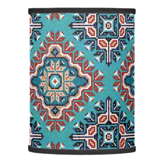 Native American Indians Navajo Mosaic Pattern Lamp Shade (Left)