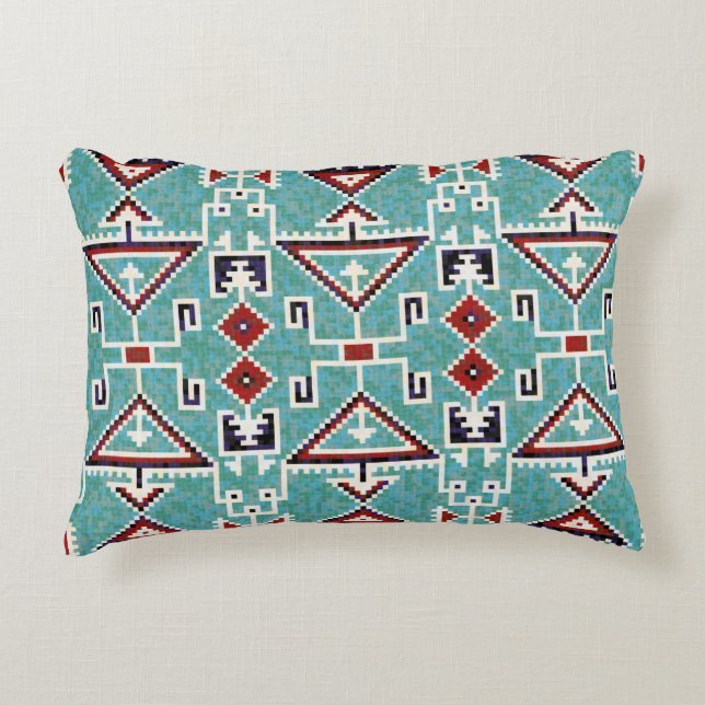 Native American Indians Navajo Pattern Accent Pillow (Front)