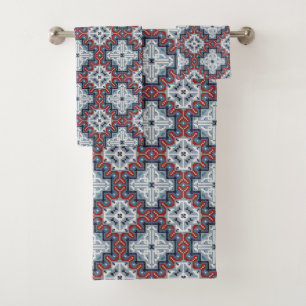 Native American Indians Navajo Pattern Bath Towel Set