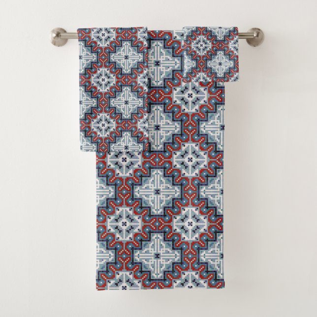 Native American Indians Navajo Pattern Bath Towel Set (Insitu)