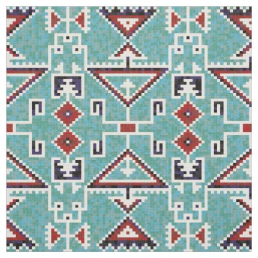 Native American Indians Navajo Pattern Fabric