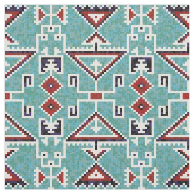 Native American Indians Navajo Pattern Fabric (Swatch)