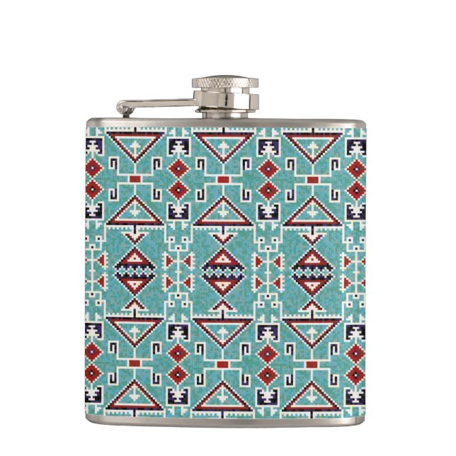 Native American Indians Navajo Pattern   Flask (Front)