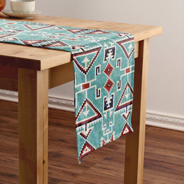 Native American Indians Navajo Pattern Medium Table Runner (In Situ)