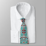 Native American Indians Navajo Pattern Neck Tie<br><div class="desc">Turquoise,  red,  black and white ethnic native American Indians Navajo geometric pattern.</div>