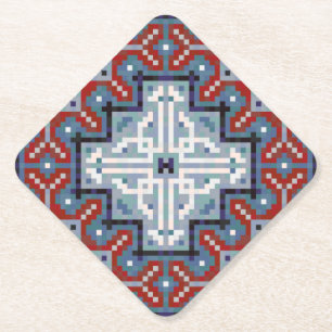 Native American Indians Navajo Pattern Paper Coaster