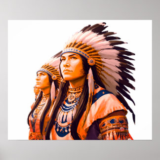 Native American Indians on a Wall Poster