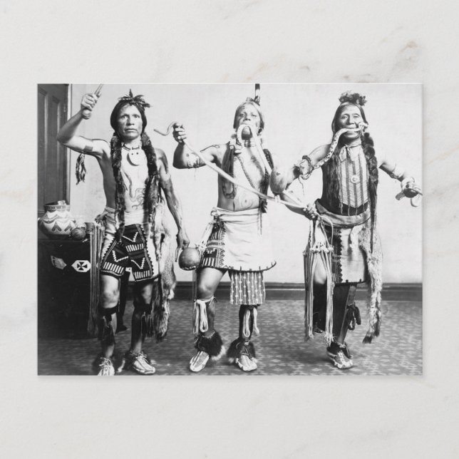 Native American Indians performing a snake dance Postcard (Front)