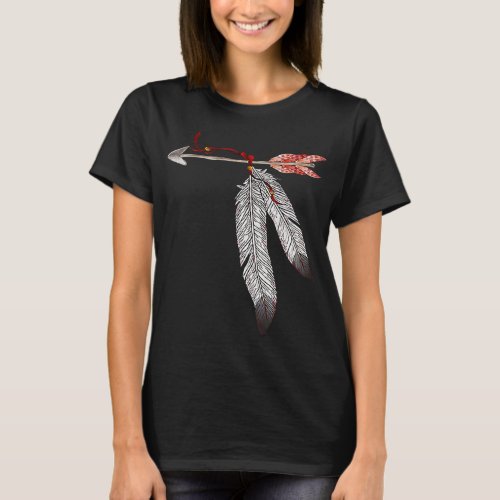 Native American Indigenous Heritage Jewel Tone Fea T_Shirt