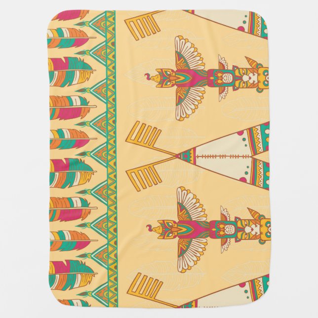 Native American Indigenous Ornamental Background. Baby Blanket (Front)