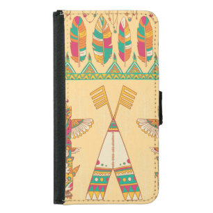 Native American Indigenous Ornamental Background. Samsung Galaxy S5 Wallet Case
