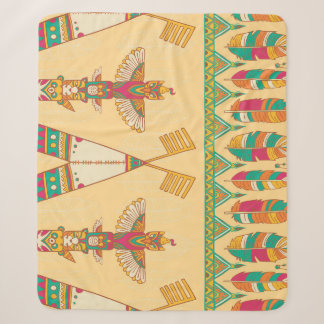 Native American Indigenous Ornamental Background. Sherpa Blanket