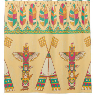 Native American Indigenous Ornamental Background. Shower Curtain