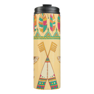 Native American Indigenous Ornamental Background. Thermal Tumbler