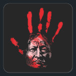 Native American Indigenous Red Hand Indian Blood T Square Sticker<br><div class="desc">Native American Indigenous Red Hand Indian Blood Themed</div>