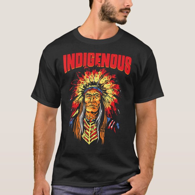 Native American Indigenous Red Hand Indian Blood T T-Shirt (Front)