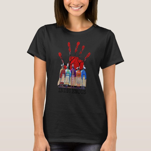 Native American Indigenous Red Hand Women T-Shirt (Front)