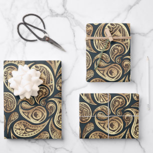Native American inspired Paisley Pattern  Wrapping Paper Sheets