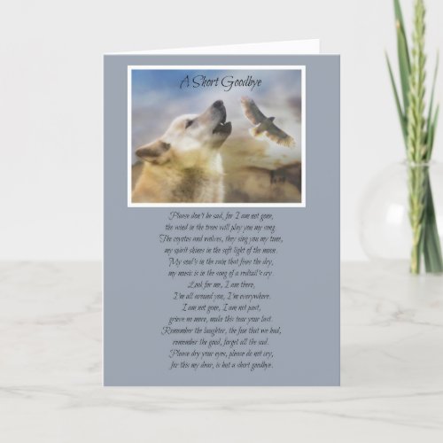 Native American Inspired Spiritual Wolf Sympathy Card