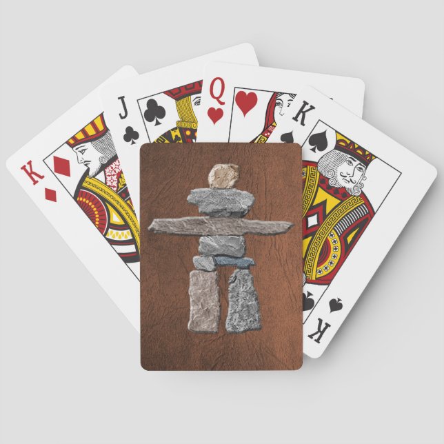 Native American Inuit Eskimo Inukshuk Poker Cards (Back)