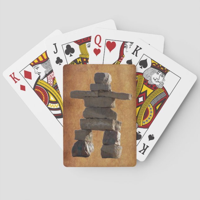 Native American Inuit Eskimo Inukshuk Poker Cards (Back)