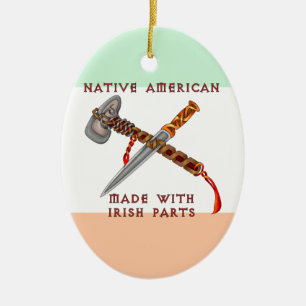 Native American/Irish Ceramic Ornament