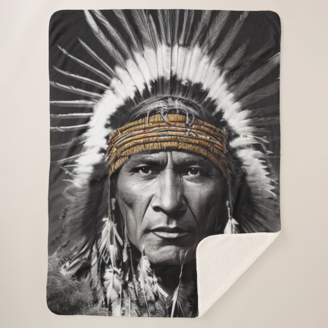 Native American Iroquois Sherpa Blanket (Front)