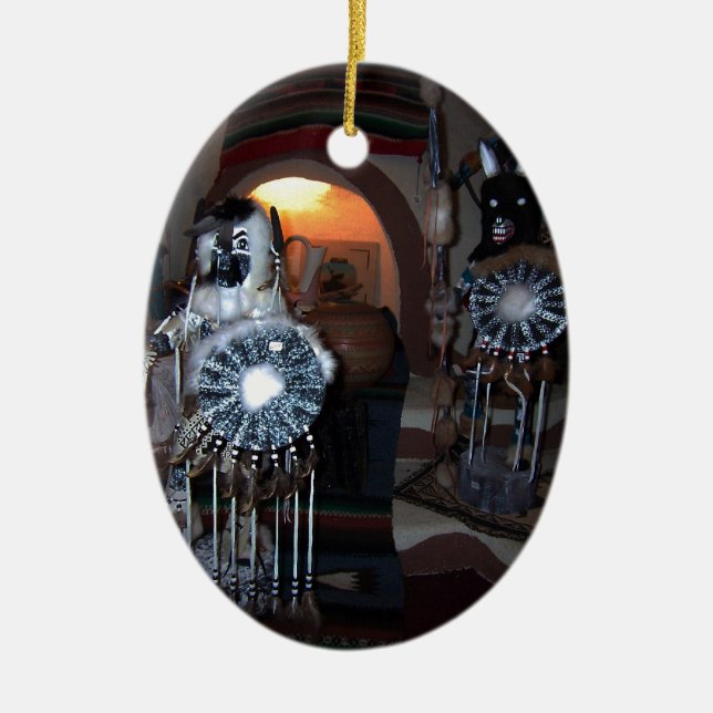 Native American Kachina Dolls Ceramic Ornament (Front)