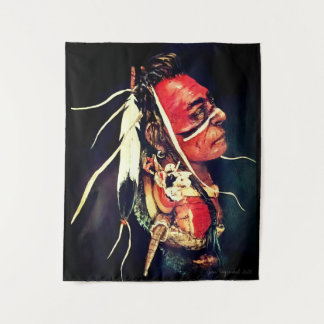 Native American "Kaw Warrior" Tapestry