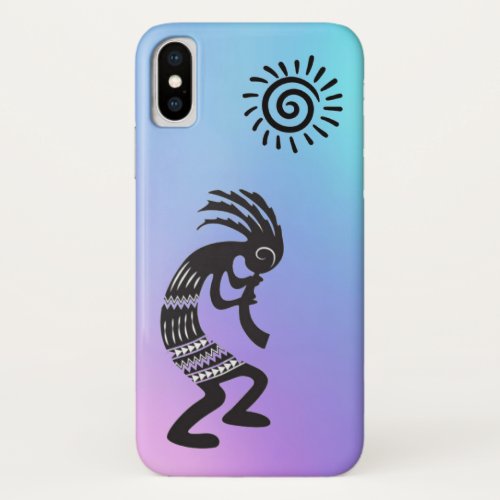 Native American Kokopelli and sun symbol iPhone XS Case