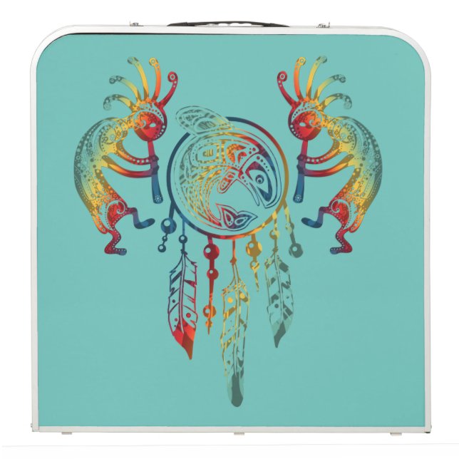 Native American Kokopelli Whale Dreamcatcher 1 Beer Pong Table (Folded)