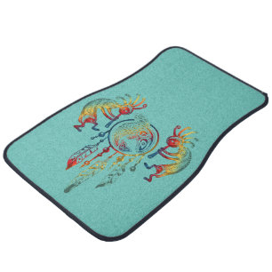 Native American Kokopelli Whale Dreamcatcher 1 Car Floor Mat