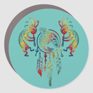 Native American Kokopelli Whale Dreamcatcher 1 Car Magnet