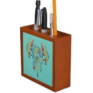 Native American Kokopelli Whale Dreamcatcher 1 Desk Organizer