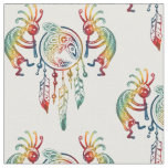 Native American Kokopelli Whale Dreamcatcher 1 Fabric
