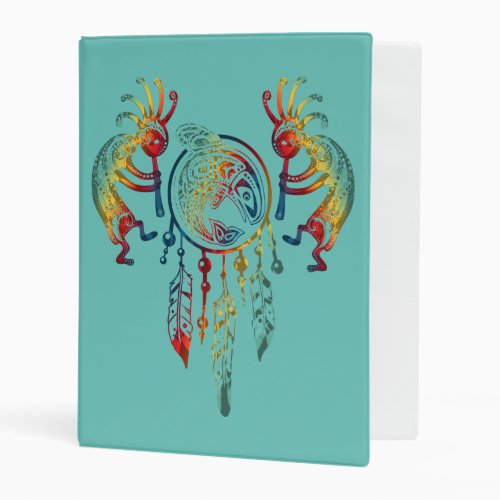 Native American Kokopelli Whale Dreamcatcher 1 Mini Binder